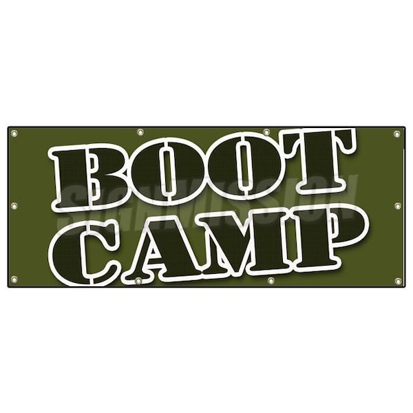 BOOT CAMP BANNER SIGN fitness run trainer weights gym sports extreme